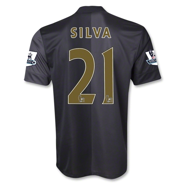 13-14 Manchester City #21 SILVA Away Soccer Shirt
